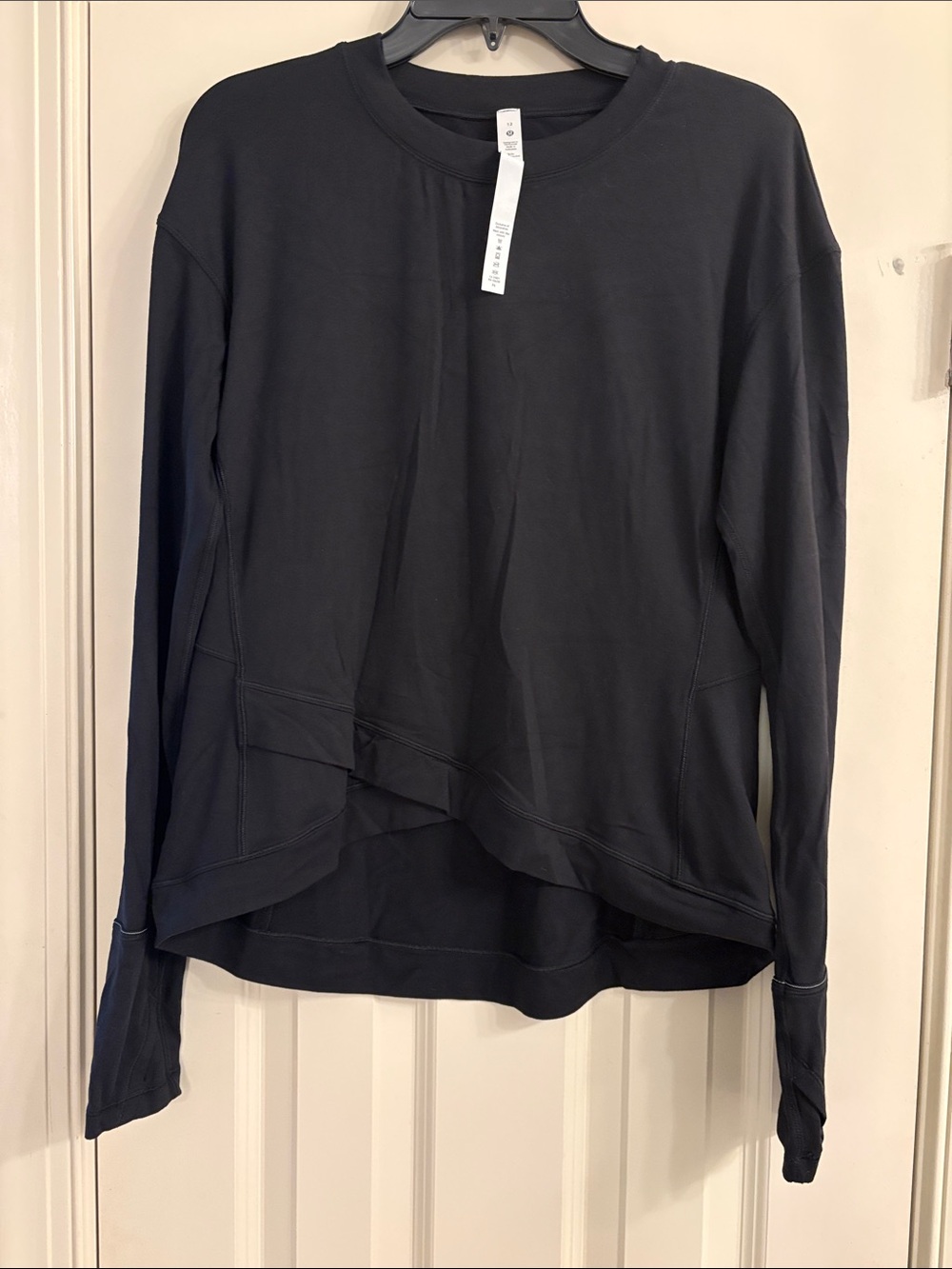 lululemon athletica Black Layered Hem Crewneck Sweatshirt